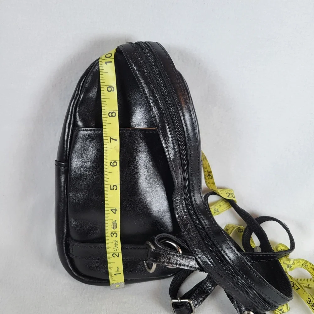 Patricia Nash Womens Annalie Sling Bag Leather Mini Backpack Black Western